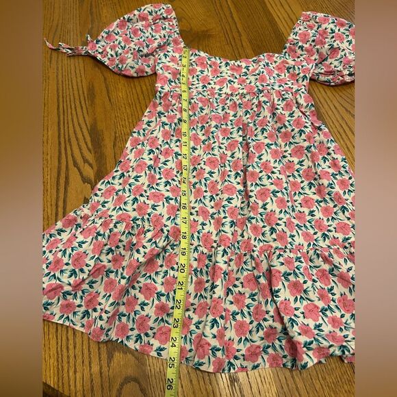 Pants Store Spring Awaits Pink Floral Puff Sleeve Scrunch Back Sun Dress - Picture 4 of 16